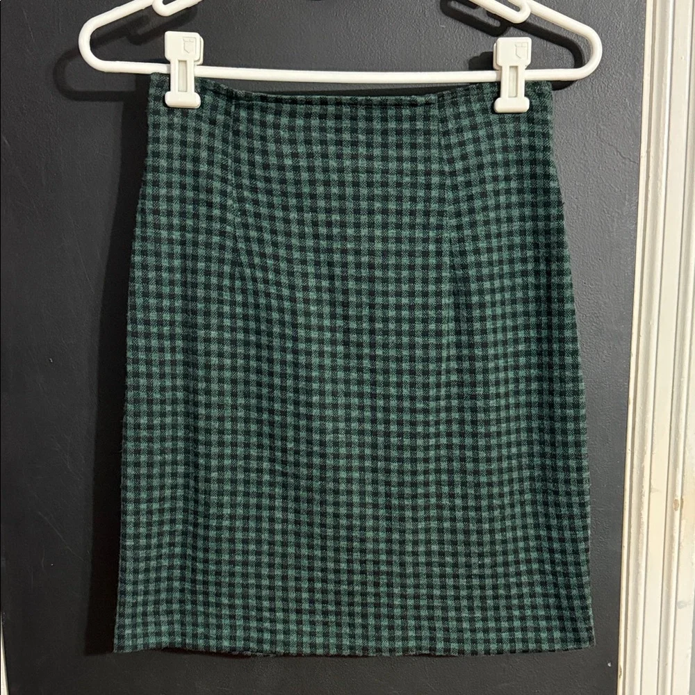 d’knits Vintage Gingham Check Flannel Stretch Pencil Skirt Sz: M